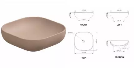 Раковина накладная 45 см GSG Easy EALAVQU45032, Cipria Matt, шт EALAVQU45032 · Easy, GSG, EALAVQU45032 Раковина накладная 45 см GSG Easy EALAVQU45032, Cipria Matt, шт EALAVQU45032 · Easy, GSG, EALAVQU45032