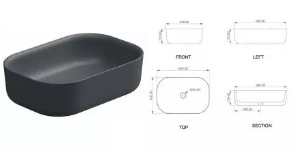 Раковина «GSG» Hit! 60/42 Ebano Matt