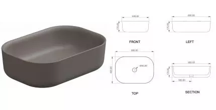 Раковина «GSG» Hit! 60/42 Tortora Matt