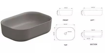 Раковина «GSG» Hit! 60/42 Cashmere Matt