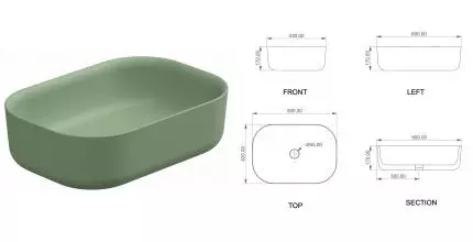 Раковина «GSG» Hit! 60/42 Salvia Matt