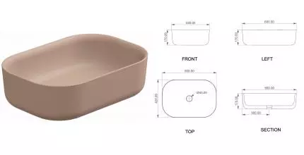 Раковина «GSG» Hit! 60/42 Cipria Matt