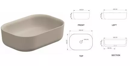 Раковина «GSG» Hit! 60/42 Sabbia Matt