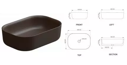 Раковина «GSG» Hit! 60/42 Cacao Matt