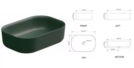 Раковина «GSG» Hit! 60/42 Smeraldo Matt