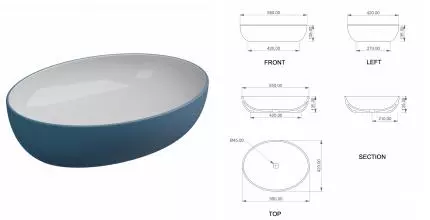 Раковина накладная Биколор 55*42 GSG Easy EALAVOV55BI000/027, white/denim, шт EALAVOV55BI000/027 · Easy, GSG, EALAVOV55BI000/027