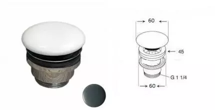 Донный клапан для раковины «GSG» PILTONUNIAR028 с механизмом Клик-Клак Ebano Matt