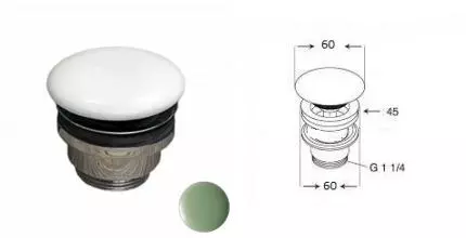 Донный клапан для раковины «GSG» PILTONUNIAR031 с механизмом Клик-Клак Salvia Matt