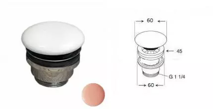 Донный клапан для раковины «GSG» PILTONUNIAR032 с механизмом Клик-Клак Cipria Matt