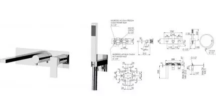 Смеситель для ванны с душем «Remer» Absolute AU53D2 хром