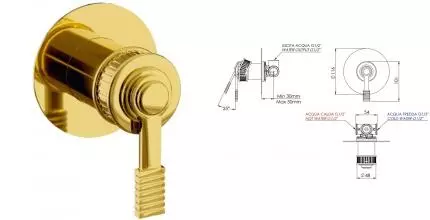 Смеситель для душа «Remer» Atelier AL30LDO золото