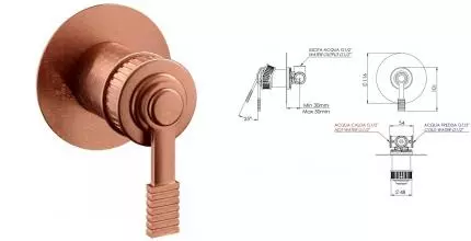 Смеситель для душа «Remer» Atelier AL30LRP брашированная медь