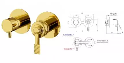 Смеситель для душа «Remer» Atelier AL93ZPDO золото