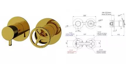 Смеситель для душа «Remer» Chrono CH93ZPDO золото