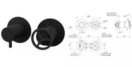 Смеситель для душа «Remer» Chrono CH93ZPNO чёрный матовый