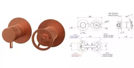 Смеситель для душа «Remer» Chrono CH93ZPRP брашированная медь