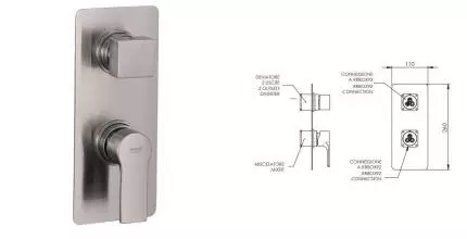 Внешняя часть смесителя «Remer» Energy EY92KBXV сталь Внешняя часть смесителя «Remer» Energy EY92KBXV сталь
