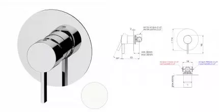 Смеситель для душа «Remer» Metrica MC30LBO белый матовый