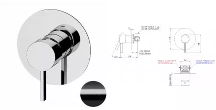 Смеситель для душа «Remer» Metrica MC30LCFP брашированный чёрный хром