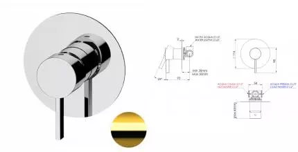 Смеситель для душа «Remer» Metrica MC30LDO золото