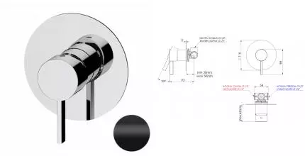 Смеситель для душа «Remer» Metrica MC30LNO чёрный матовый