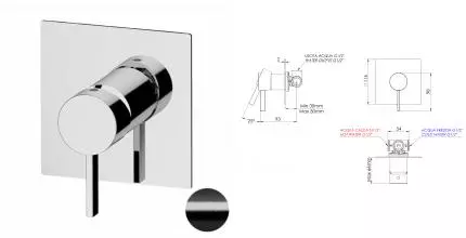 Смеситель для душа «Remer» Metrica MC30QCFP брашированный чёрный хром