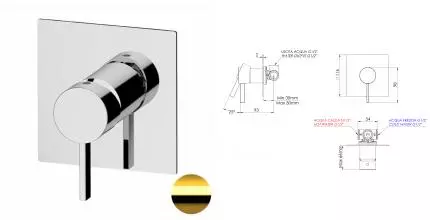 Смеситель для душа «Remer» Metrica MC30QDO золото