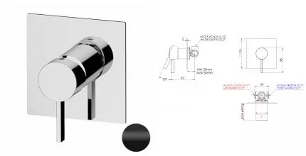 Смеситель для душа «Remer» Metrica MC30QNO чёрный матовый