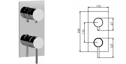 Внешняя часть смесителя «Remer» X-style X92KBRP хром