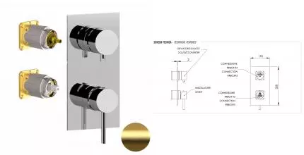 Внешняя часть смесителя «Remer» X-style X93QKBBG брашированное золото