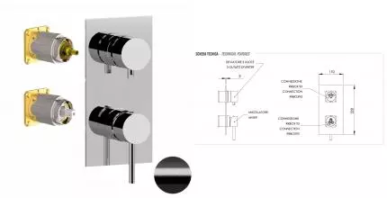 Внешняя часть смесителя «Remer» X-style X93QKBCFP брашированный чёрный хром