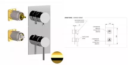 Внешняя часть смесителя «Remer» X-style X93QKBDO золото