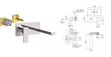 Внешняя часть смесителя «Remer» Absolute AU15LKB хром