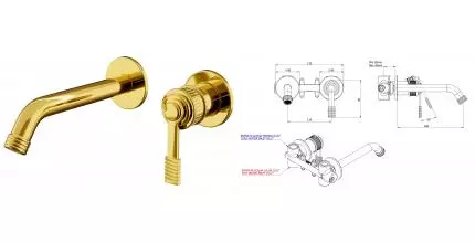 Смеситель для раковины «Remer» Atelier AL15PDO золото