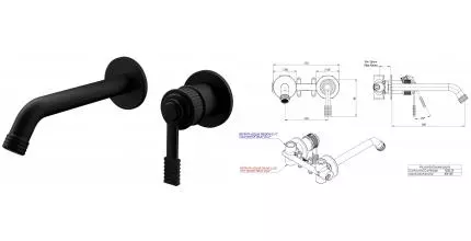 Смеситель для раковины «Remer» Atelier AL15PLNO чёрный матовый Смеситель для раковины «Remer» Atelier AL15PLNO чёрный матовый