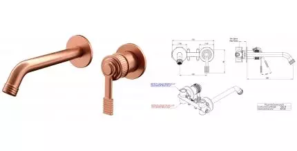 Смеситель для раковины «Remer» Atelier AL15PLRP брашированная медь