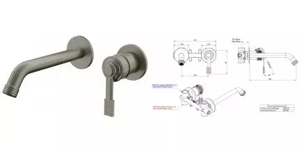 Смеситель для раковины «Remer» Atelier AL15PLXV сталь