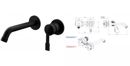 Смеситель для раковины «Remer» Atelier AL15PNO чёрный матовый