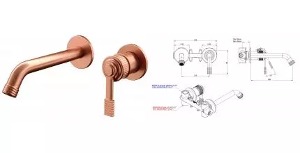 Смеситель для раковины «Remer» Atelier AL15PRP брашированная медь