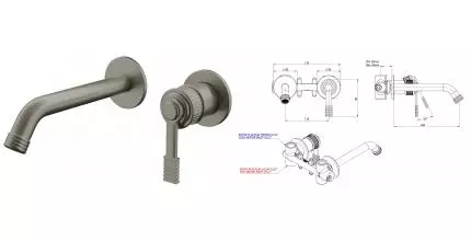 Смеситель для раковины «Remer» Atelier AL15PXV сталь