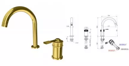 Смеситель для раковины «Remer» Atelier AL57DO золото