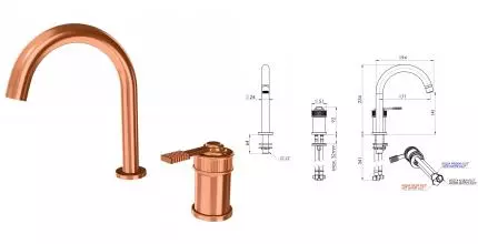 Смеситель для раковины «Remer» Atelier AL57RP брашированная медь