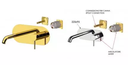 Внешняя часть смесителя «Remer» X-style X15KBDO золото