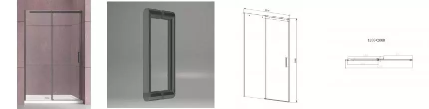 Душевая дверь «Vincea» Dice VDS-4D120CLGM 120/200 прозрачная/вороненая сталь Душевая дверь «Vincea» Dice VDS-4D120CLGM 120/200 прозрачная/вороненая сталь