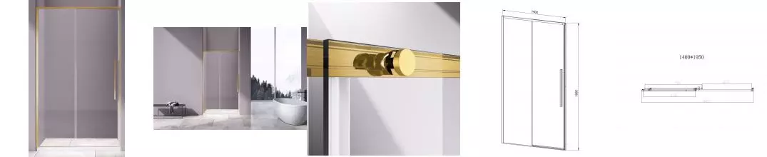 Душевая дверь «Vincea» Slim-N VDS-4SN140CLG 140/195 прозрачная/брашированное золото Душевая дверь «Vincea» Slim-N VDS-4SN140CLG 140/195 прозрачная/брашированное золото