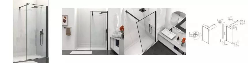 Душевая перегородка «Vincea» Walk-In VSW-1HS800CLB 80/200 прозрачная/чёрная матовая универсальная Душевая перегородка «Vincea» Walk-In VSW-1HS800CLB 80/200 прозрачная/чёрная матовая универсальная
