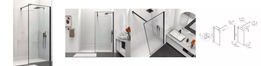 Душевая перегородка «Vincea» Walk-In VSW-1HS900CLB 90/200 прозрачная/чёрная матовая универсальная Душевая перегородка «Vincea» Walk-In VSW-1HS900CLB 90/200 прозрачная/чёрная матовая универсальная