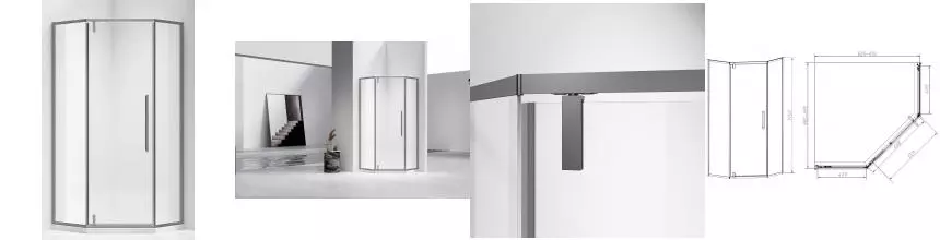 Душевой угол-ограждение «Vincea» Slim-N VSP-4SN900CLGM 90/90 прозрачный/вороненая сталь многоугольный без поддона универсальный Душевой угол-ограждение «Vincea» Slim-N VSP-4SN900CLGM 90/90 прозрачный/вороненая сталь многоугольный без поддона универсальный