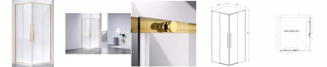 Душевой угол-ограждение «Vincea» Slim-N VSS-4SN9010CLG 100/90 прозрачный/брашированное золото прямоугольный без поддона Душевой угол-ограждение «Vincea» Slim-N VSS-4SN9010CLG 100/90 прозрачный/брашированное золото прямоугольный без поддона