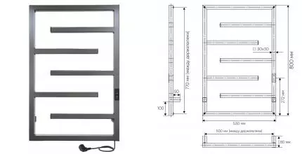 Электрический полотенцесушитель «Indigo» Delos 50/80 graphite metallic
